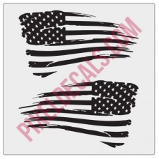 American Flag Decals - Distressed - 1 Color (V1)