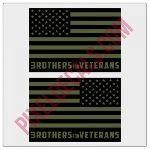 Brothers for Veterans Horizontal Black&ODGreen Decal Pair
