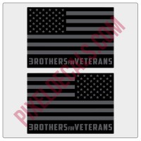 Brothers for Veterans Horizontal Black&Grey Decal Pair