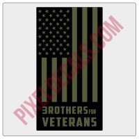 Brothers for Veterans Vertical Black&ODGreen Decal
