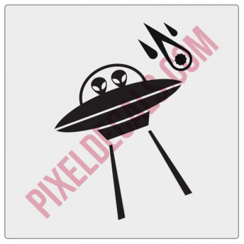 Alien Saucer Windshield Chaser Decal