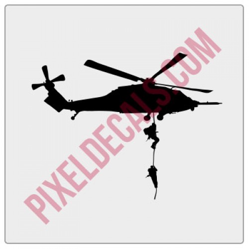 Blackhawk Helicopter Windshield Chaser Decal
