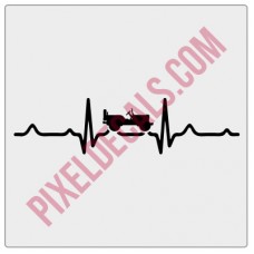 4x4 Heartbeat Decal