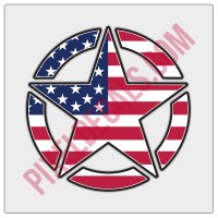 American Flag Invasion Star Decal - Color