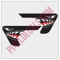 2018+ JL/JT Fender Vent P-40 Shark Mouth Blackout Decal Pair