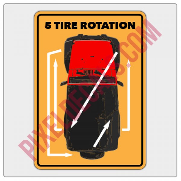 5 Tire Rotation Decal