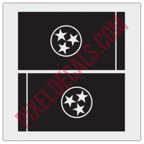 Tennessee Flag Decals - 1 Color