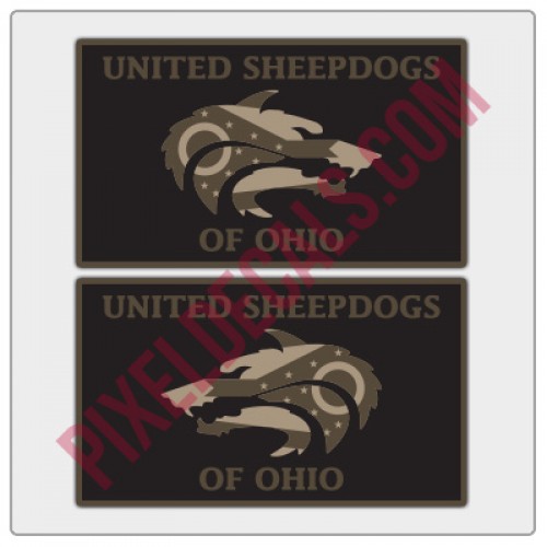 United Sheepdogs of Ohio Flag Style Decals