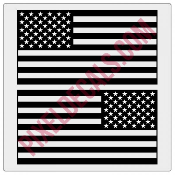 3.5" X 6" AMERICAN FLAG AUTOMOTIVE BLACK GREY BLUE STRIPE STICKER 