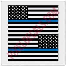 American Flag Decals - 1 Color w/ Blue Line
