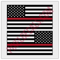 American Flag Decals - 1 Color w/ Red Line