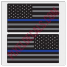 American Flag Decals - Black & Gray w/ Blue Line - Tactical