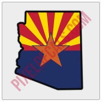 Arizona Flag State Shape Decal - Color