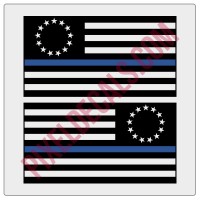 Betsy Ross Flag Decals - 1 Color w/ Blue Line