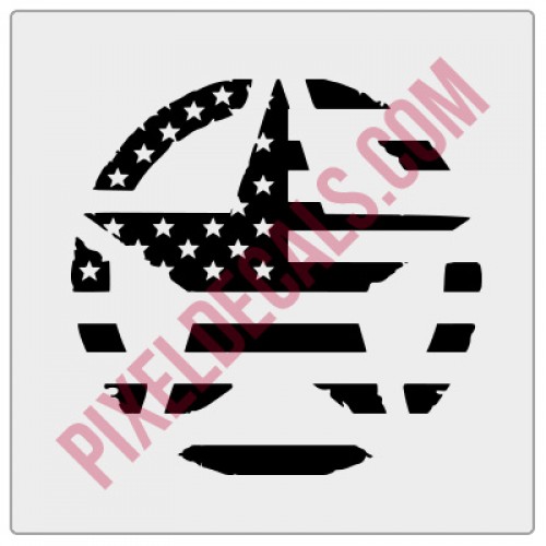 American Flag Invasion Star Decal - Distressed