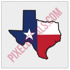 Texas Flag State Shape Decal - Color